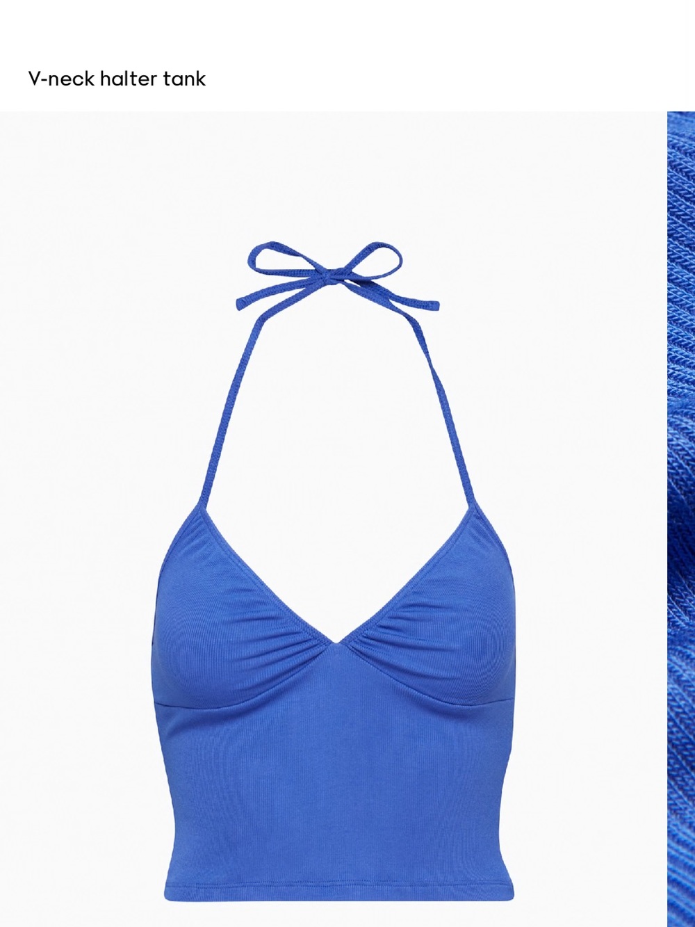 Sunday Best V-Neck Halter Crop Top in Royal Blue